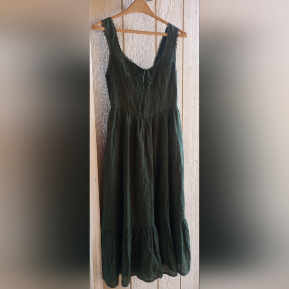 American Eagle Green Corset Cotton Dress